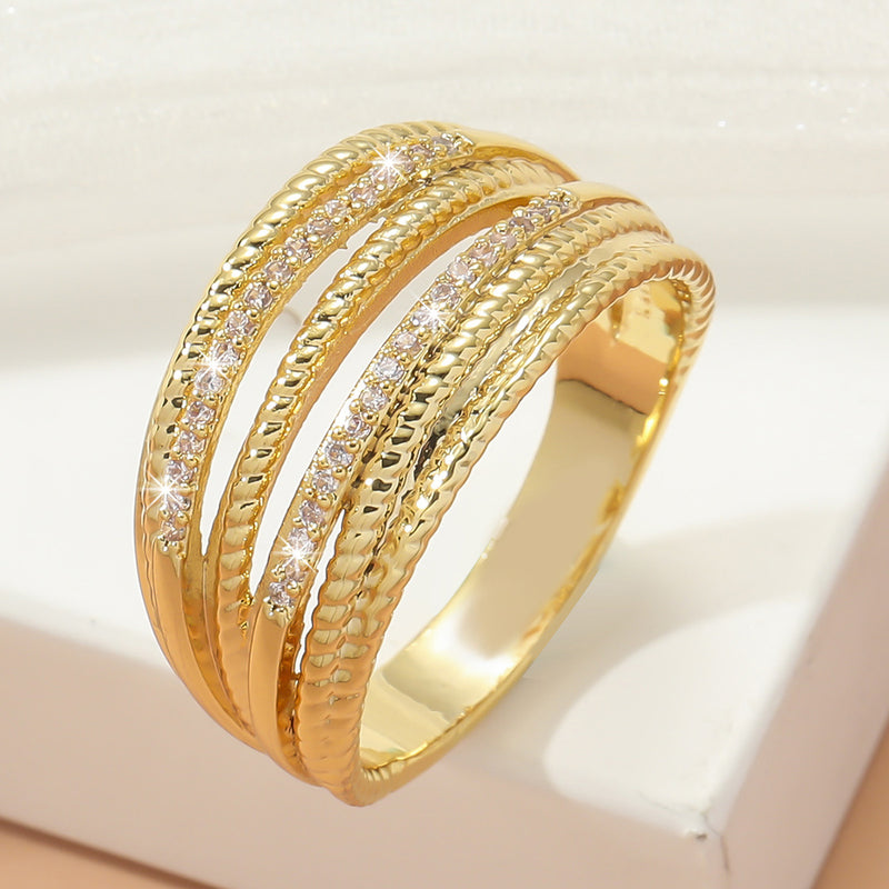 Luxury Zircon Ring Women's Jewelry Anniversary Wedding Gift