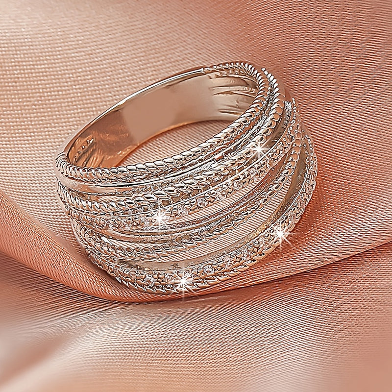 Luxury Zircon Ring Women's Jewelry Anniversary Wedding Gift