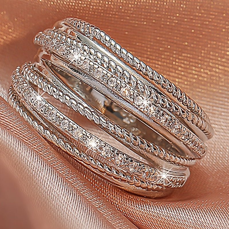 Luxury Zircon Ring Women's Jewelry Anniversary Wedding Gift