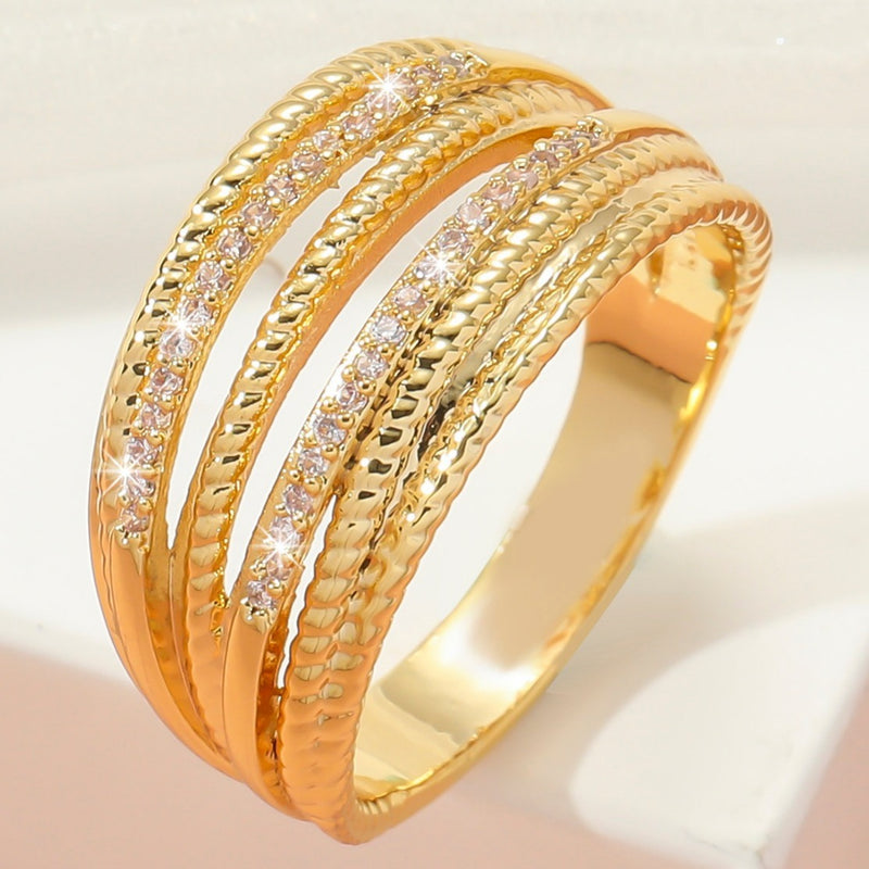 Luxury Zircon Ring Women's Jewelry Anniversary Wedding Gift