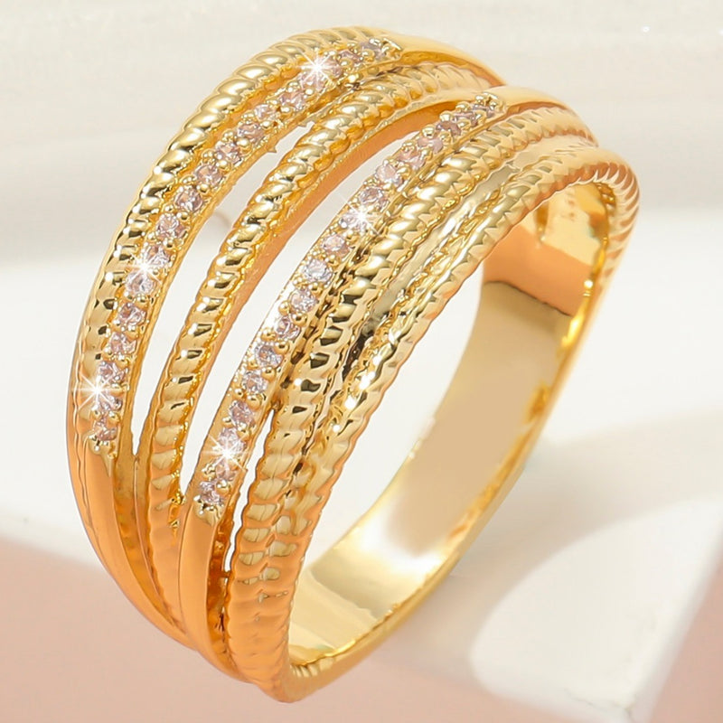 Luxury Zircon Ring Women's Jewelry Anniversary Wedding Gift