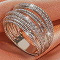 Luxury Zircon Ring Women's Jewelry Anniversary Wedding Gift