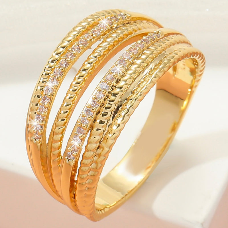 Luxury Zircon Ring Women's Jewelry Anniversary Wedding Gift
