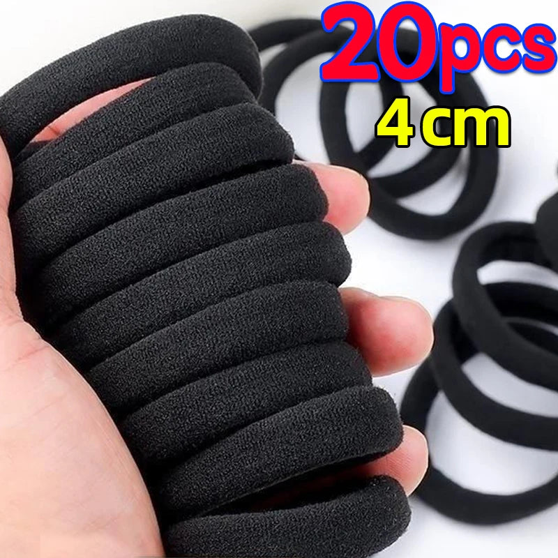 High Elastic Hair Bands for Women Girls Black Basic Hair Tie Headband Simple Ponytail Holder Headwear Hair Accessories
