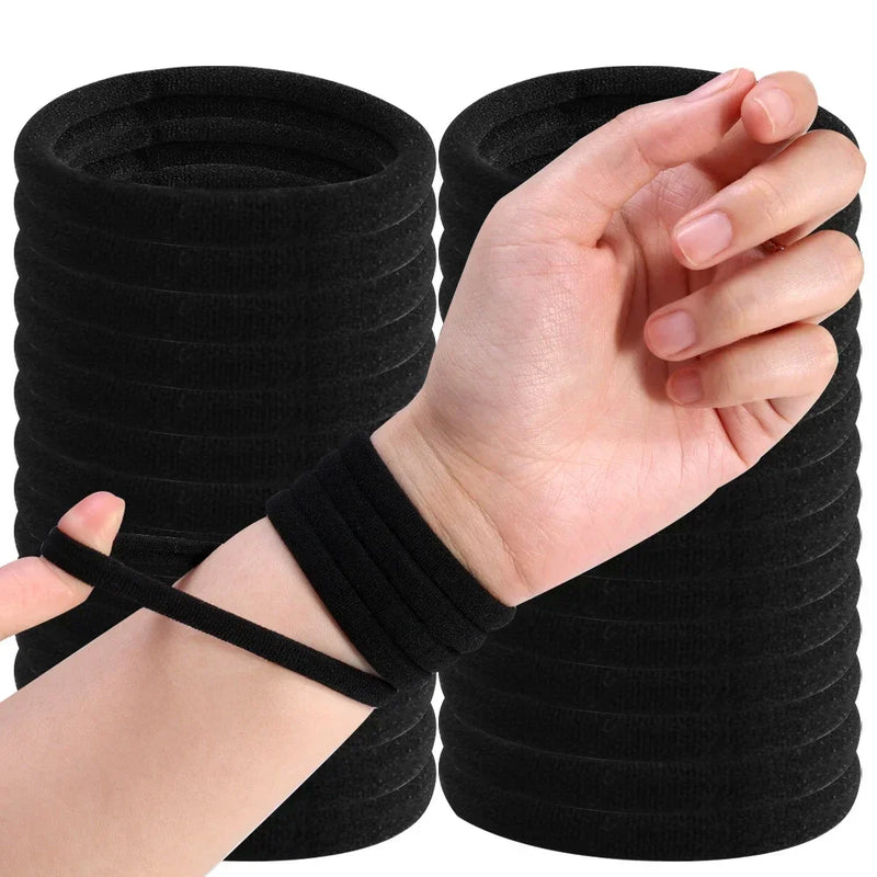 High Elastic Hair Bands for Women Girls Black Basic Hair Tie Headband Simple Ponytail Holder Headwear Hair Accessories