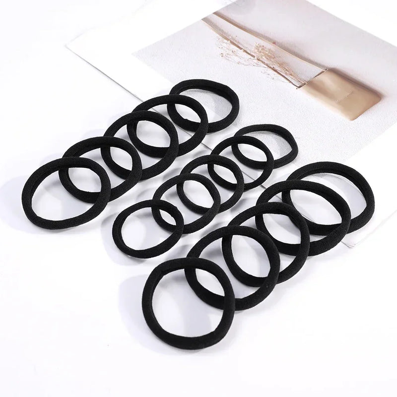High Elastic Hair Bands for Women Girls Black Basic Hair Tie Headband Simple Ponytail Holder Headwear Hair Accessories