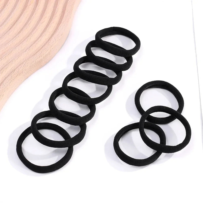 High Elastic Hair Bands for Women Girls Black Basic Hair Tie Headband Simple Ponytail Holder Headwear Hair Accessories