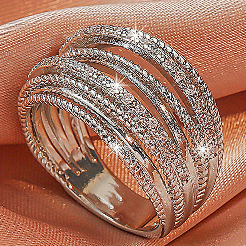 Luxury Zircon Ring Women's Jewelry Anniversary Wedding Gift