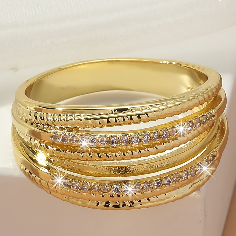 Luxury Zircon Ring Women's Jewelry Anniversary Wedding Gift