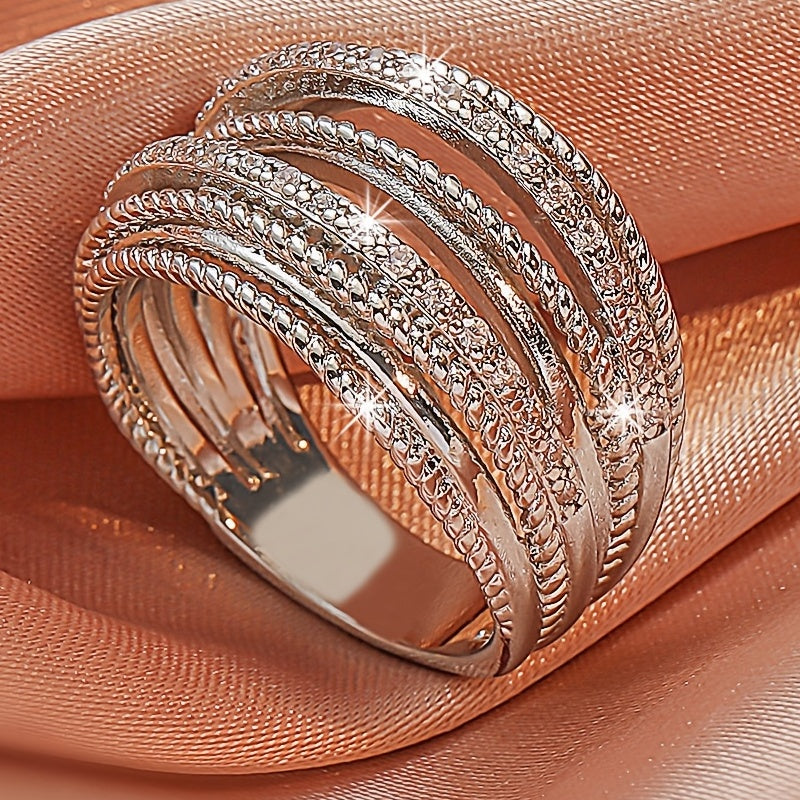 Luxury Zircon Ring Women's Jewelry Anniversary Wedding Gift